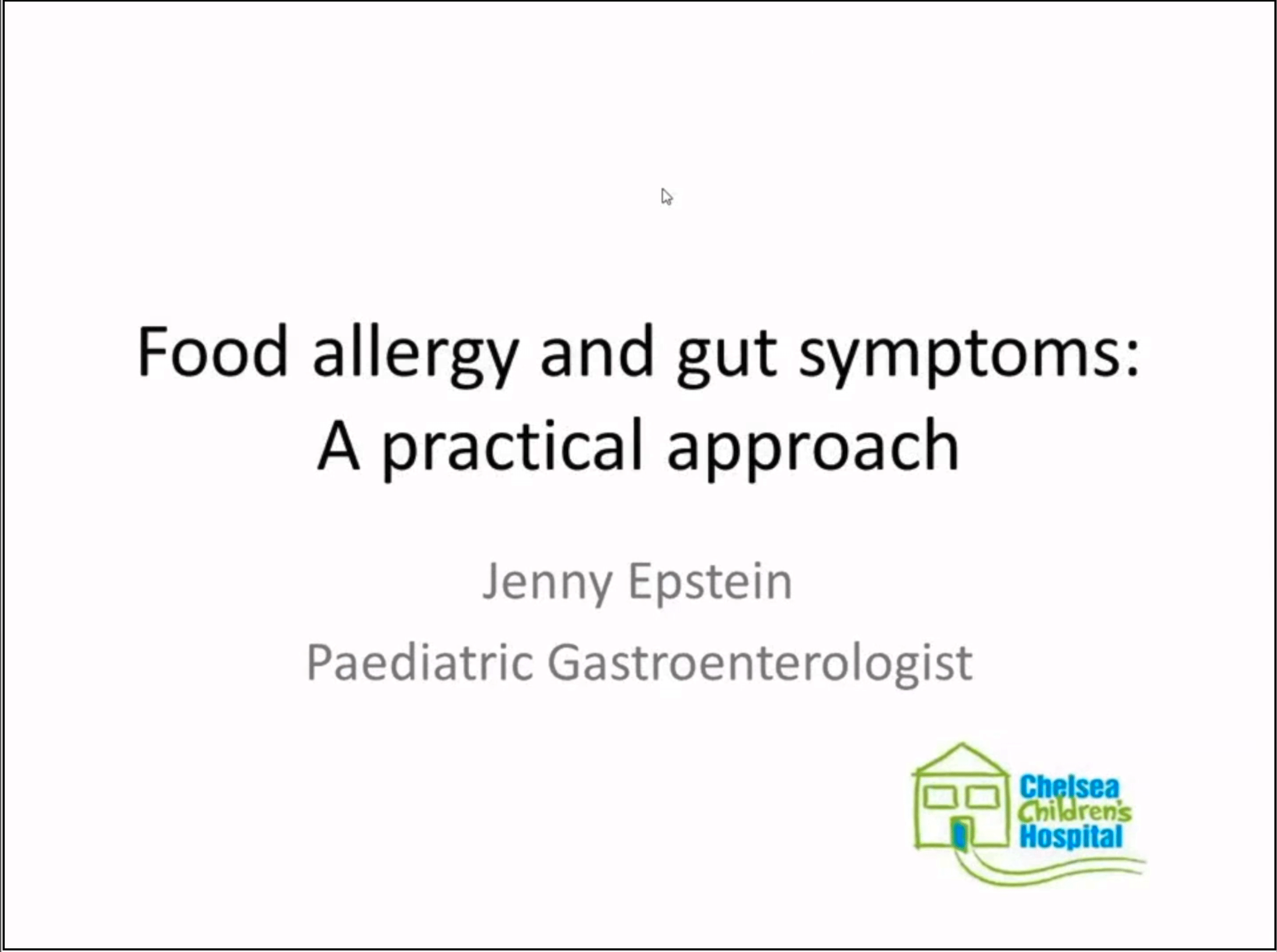 Food Allergy and Gut Symptoms- Jenny Epstein