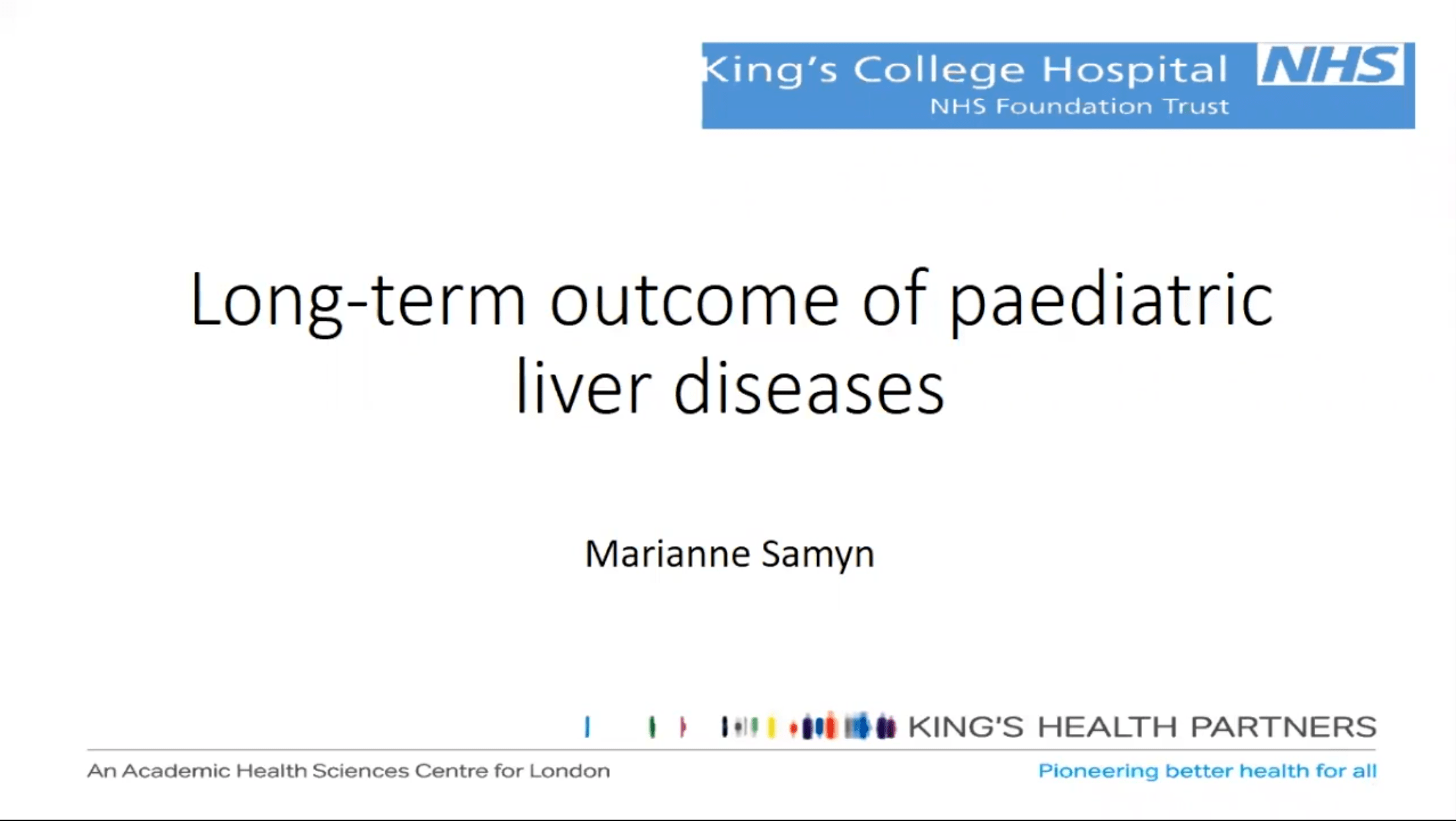 Long-Term Outcomes of Paediatric Liver Diseases- Marianne Samyn