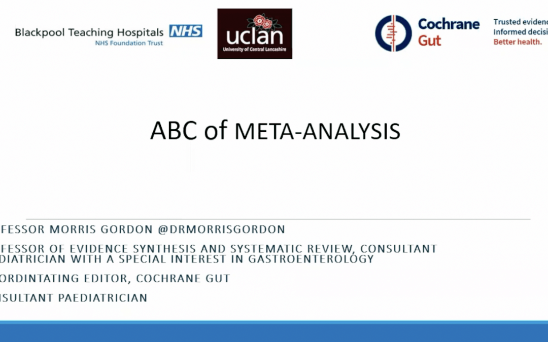 ABC of Meta-analysis – Prof. Morris Gordon