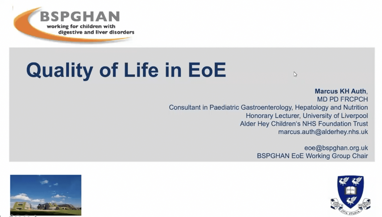 Quality of life in EoE – Dr Marcus Auth