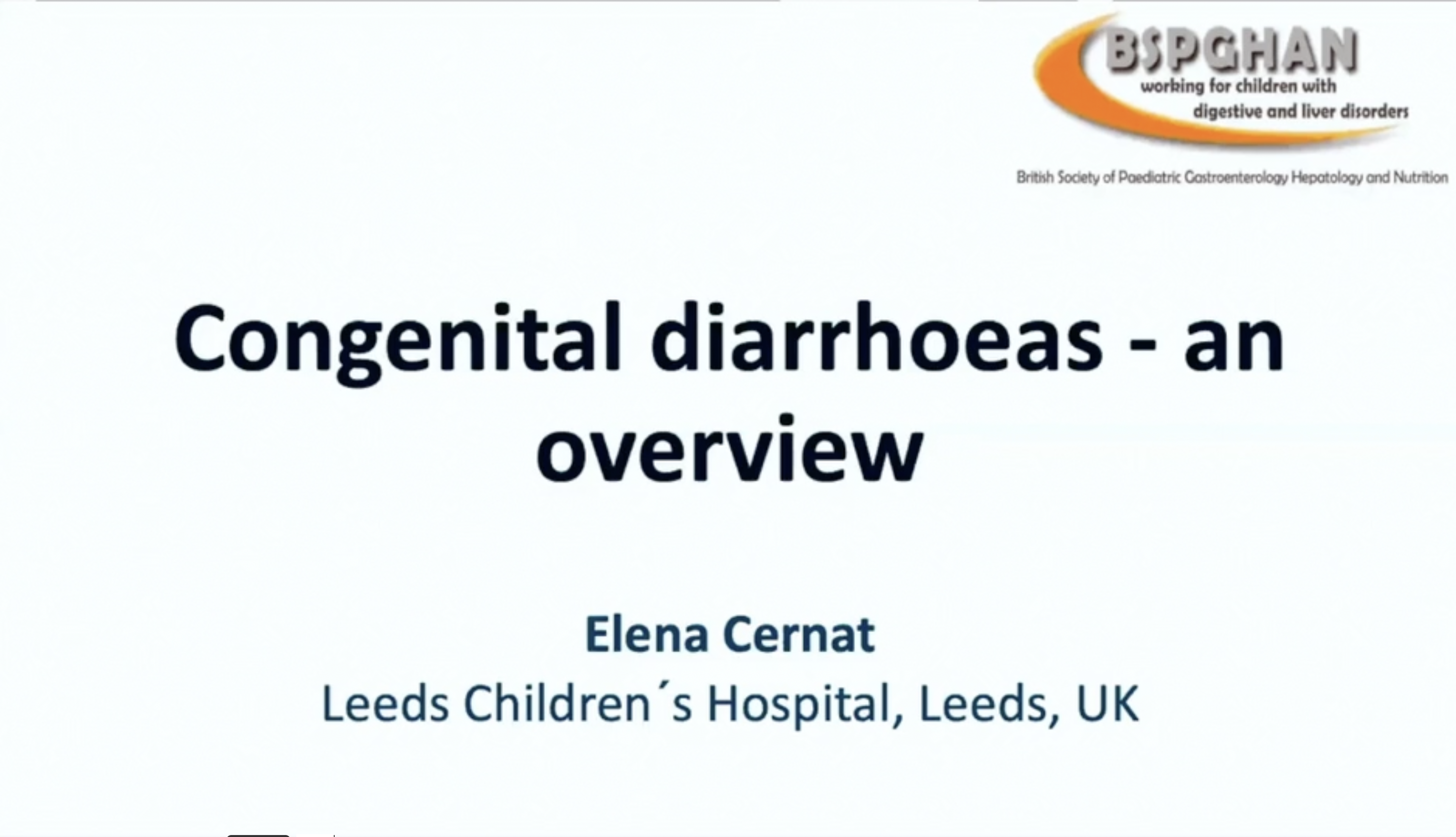 Congenital Diarrhoea – Dr Elena Cernat