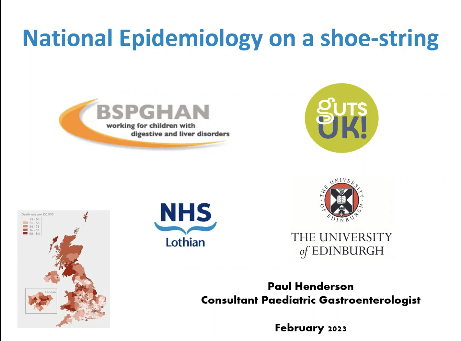 National epidemiology on a shoe-string – Dr Paul Henderson